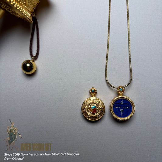 Buddha Eyes Hand-Painted Thangka Pendant