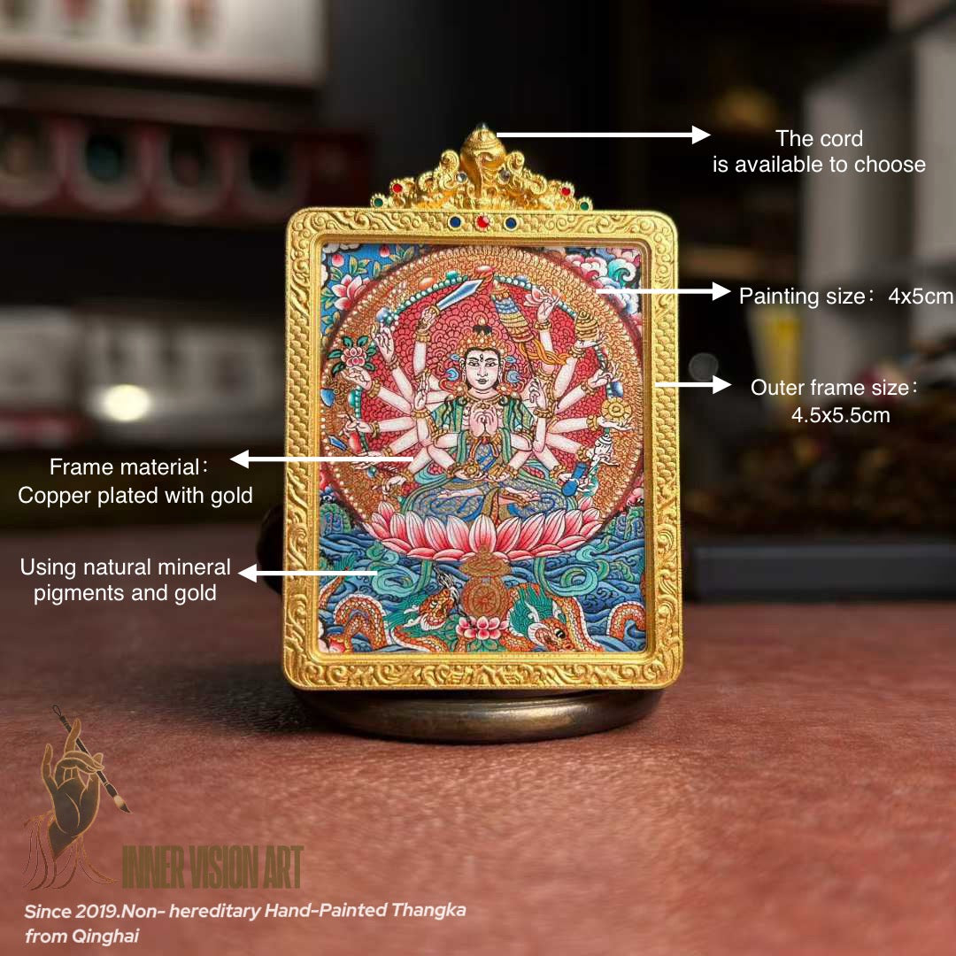 Cundi (Zhunti) Bodhisattva Thangka Pendant
