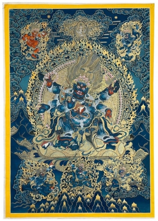 Mahakala Hand-Painted Wall Thangka