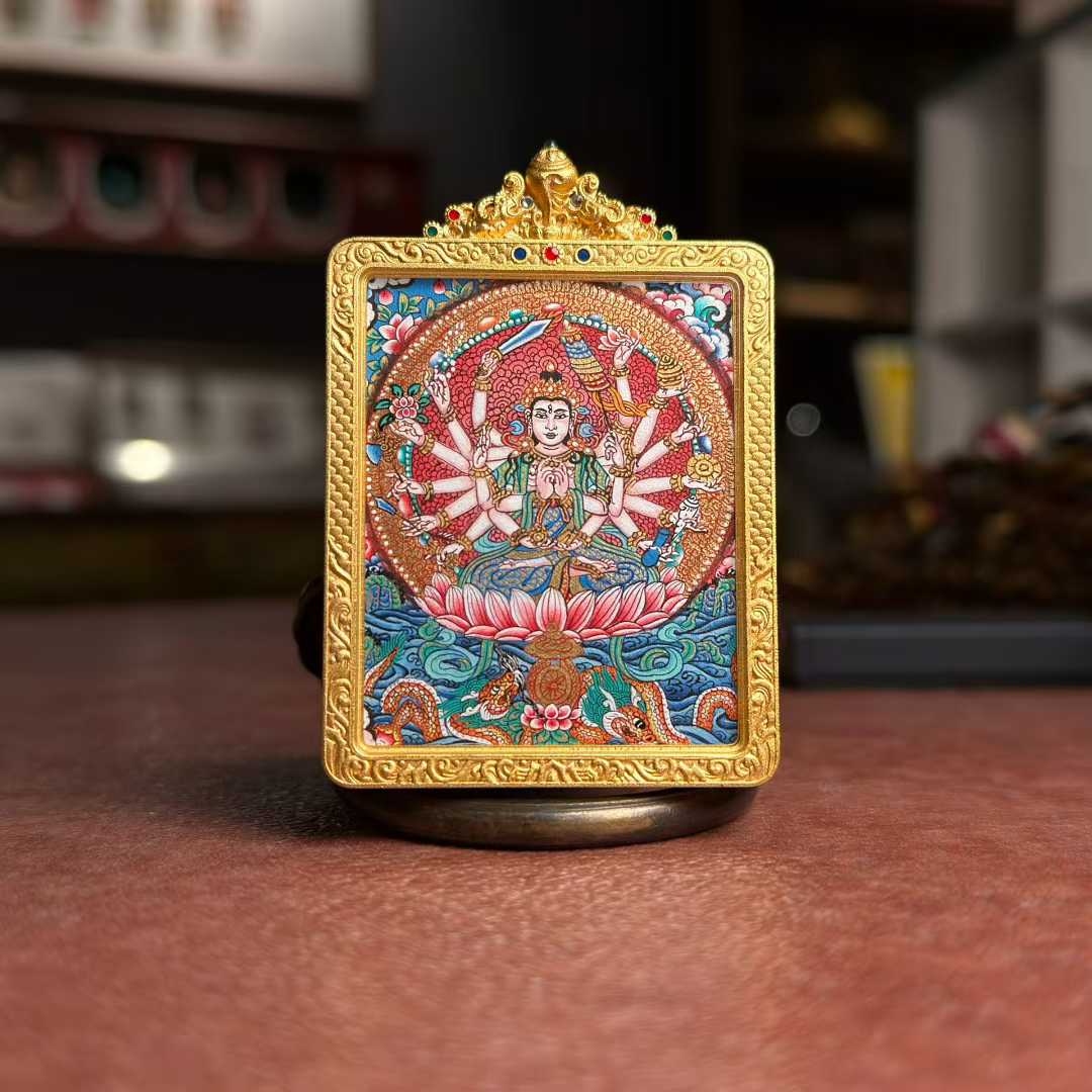 Cundi (Zhunti) Bodhisattva Thangka Pendant