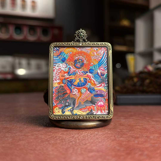 Vajra Armor Protection Hand-Painted Thangka Pendant金刚铠甲