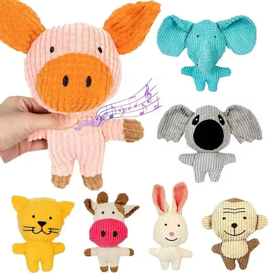 Plush Dog Toy for Small Medium Pets Funny Interactive Squeaky Toys Cow/Pig Shape Stuffed Dog Chew Toy Supplies
