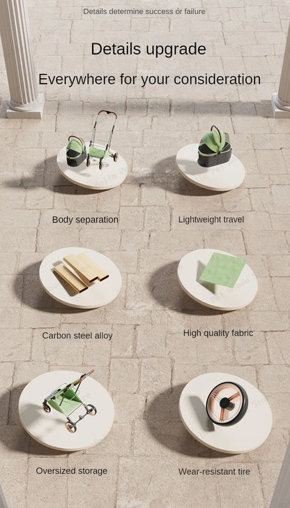 Detachable Pet Stroller Ultra-light Portable Outdoor Cat and Dog Stroller Aluminum Alloy Frame Four-wheel Shock Absorber