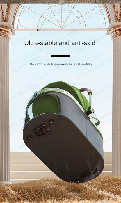 Detachable Pet Stroller Ultra-light Portable Outdoor Cat and Dog Stroller Aluminum Alloy Frame Four-wheel Shock Absorber